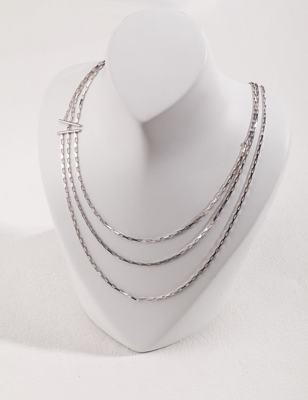 Sterling Silver Necklace with Three Layers