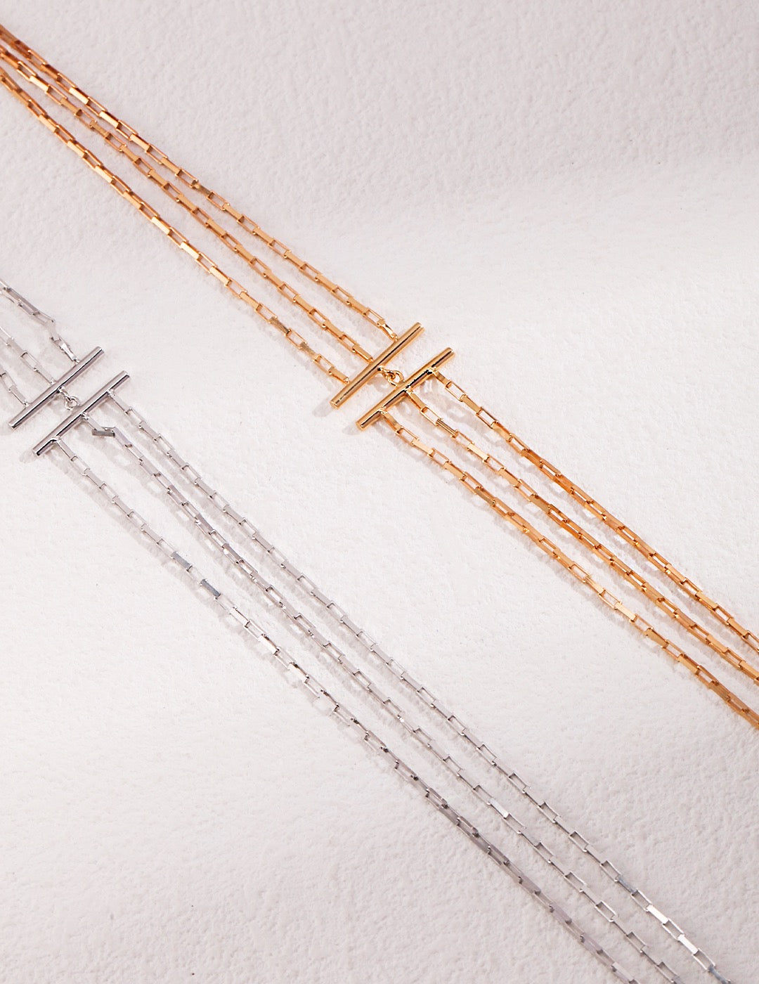 Sterling Silver Necklace with Three Layers