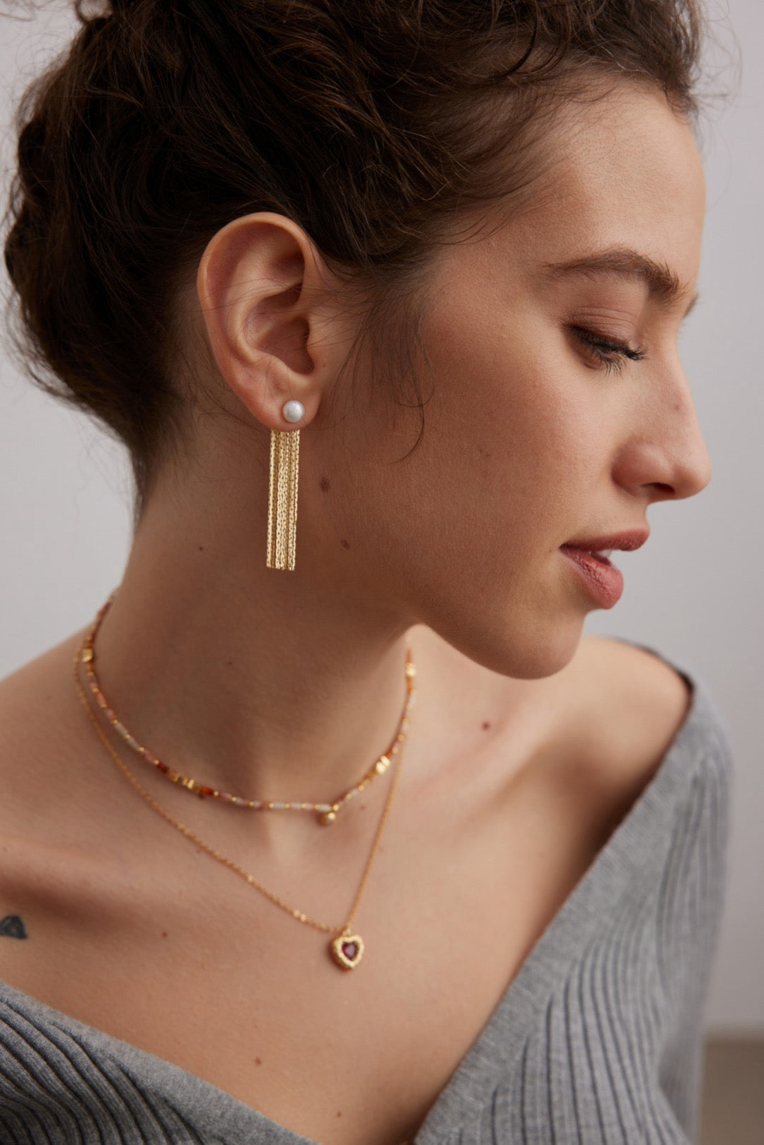 The Long Tassel Pearl Earrings