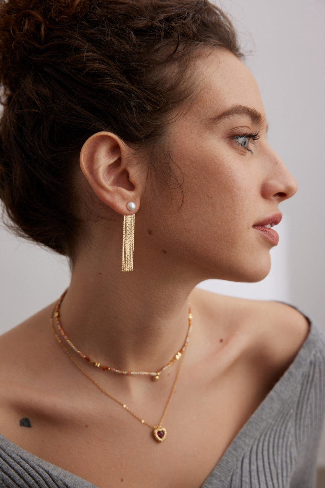 The Long Tassel Pearl Earrings