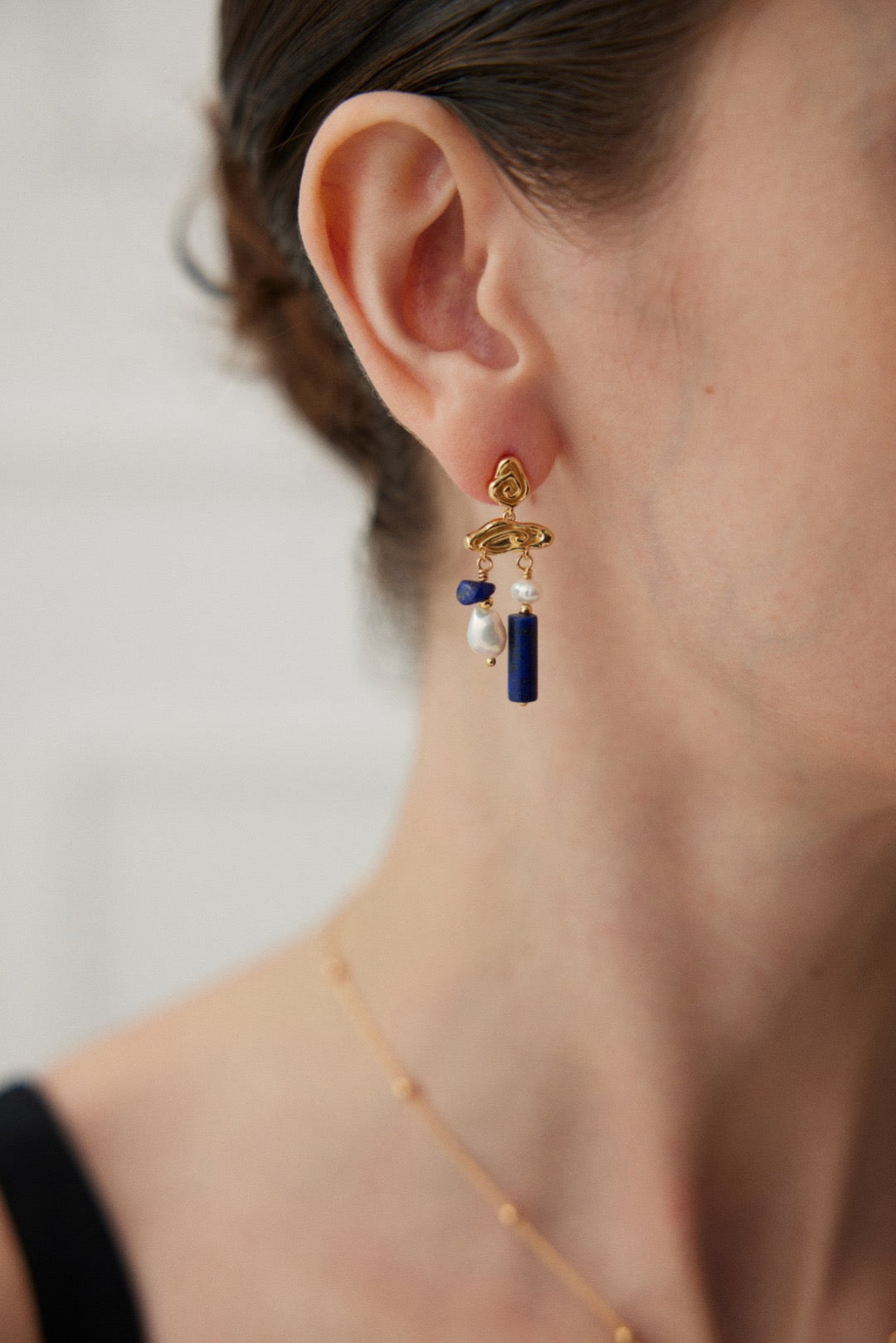 Sterling Silver Lapis Lazuli Pearl Earrings