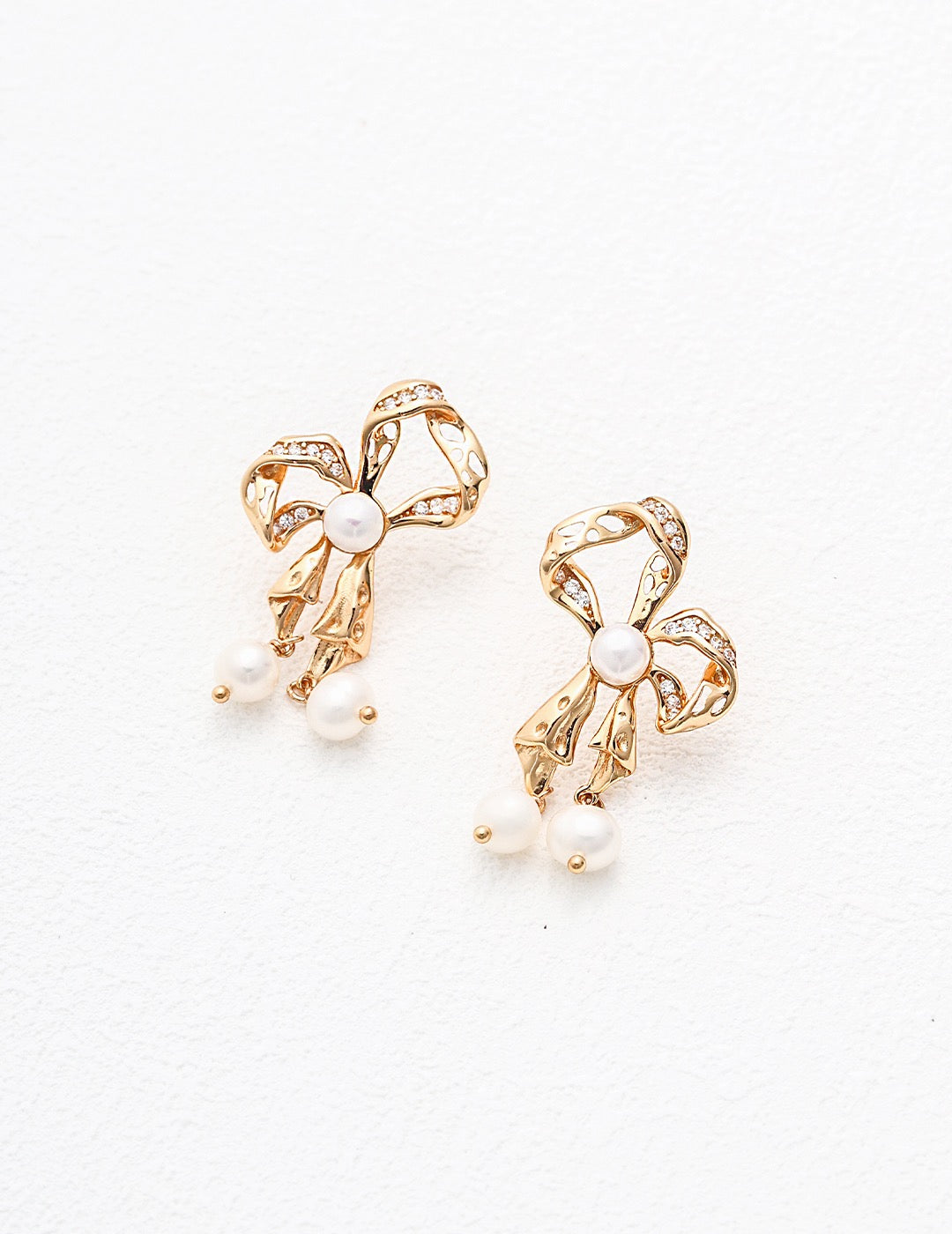 Pearl Bowknot Earrings