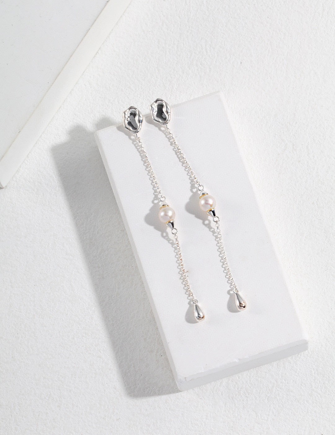 Mirror Lake  Series -  Sterling Silver  Pearl Earring