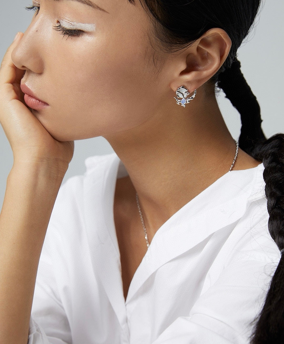 Moon Shadow in Water Earrings